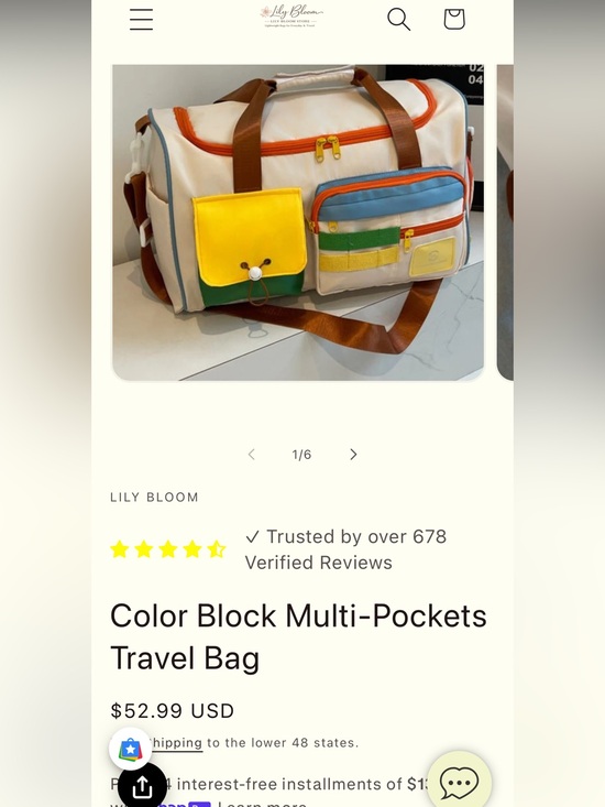 Handbags - Color Block Duffel Bag Never Used